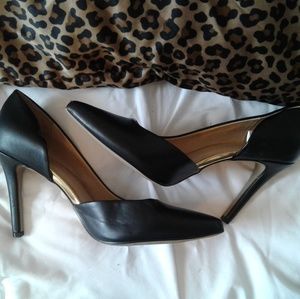 NEW! Merona Black Pointed Heels, 8, Side Opening